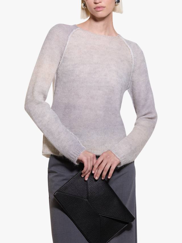 

Выцветший джемпер омбре из смеси мохера SISLEY, цвет Grey Beige