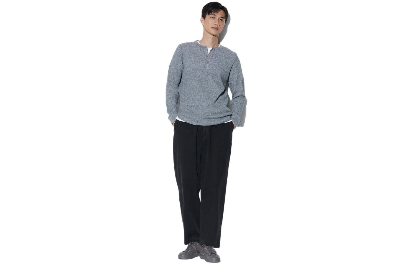 

UNIQLO Мужские повседневные брюки, цвет Asphalt Gray