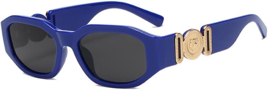 

Классические модные винтажные солнцезащитные очки в маленькой квадратной оправе для мужчин и женщин, роскошные трендовые солнцезащитные очки в стиле панк, защита от ультрафиолета UV400 LXLHWN, Blue