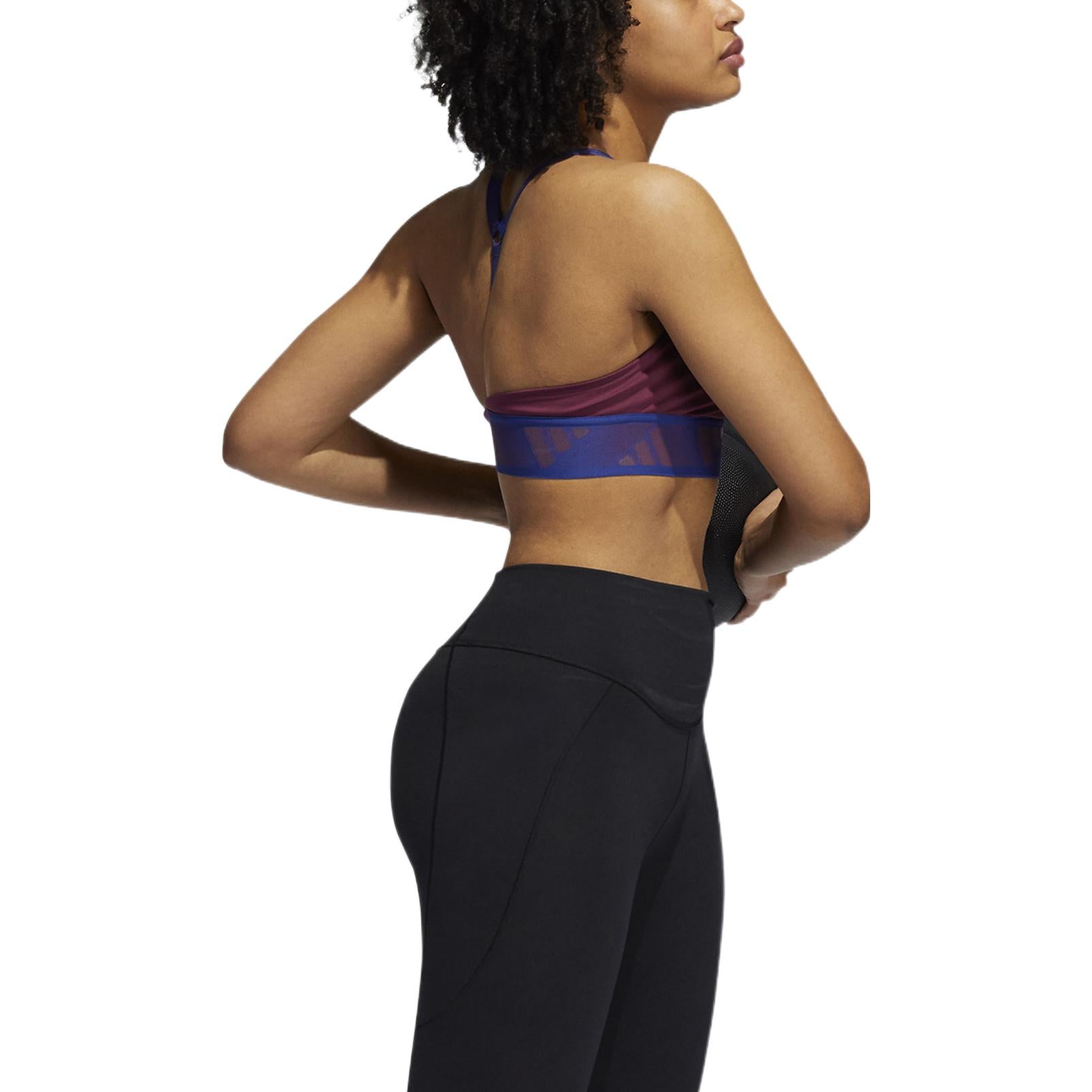 (WMNS) Бюстгальтер для тренировок Adidas All Me Light Support Training Bra, цвет бордовый — фото 4
