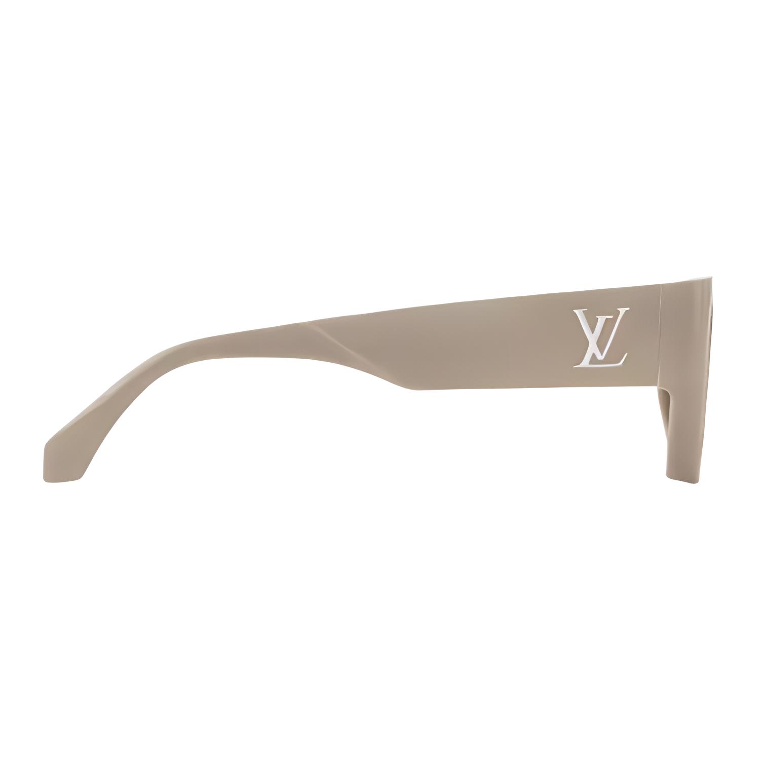 LOUIS VUITTON Квадратные солнцезащитные очки унисекс бежевые с ацетатом металла, Beige — фото 2