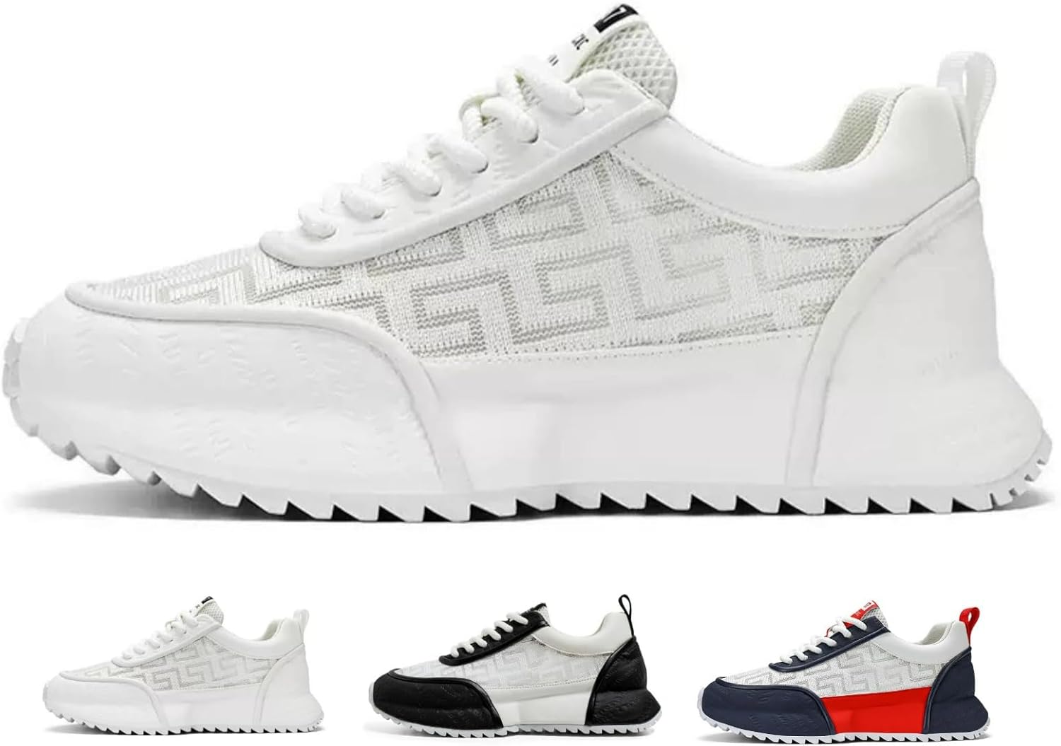

Мужские массивные модные кроссовки, комфортные, дышащие, противоскользящие, стильные повседневные обувь для прогулок Macefil, белый