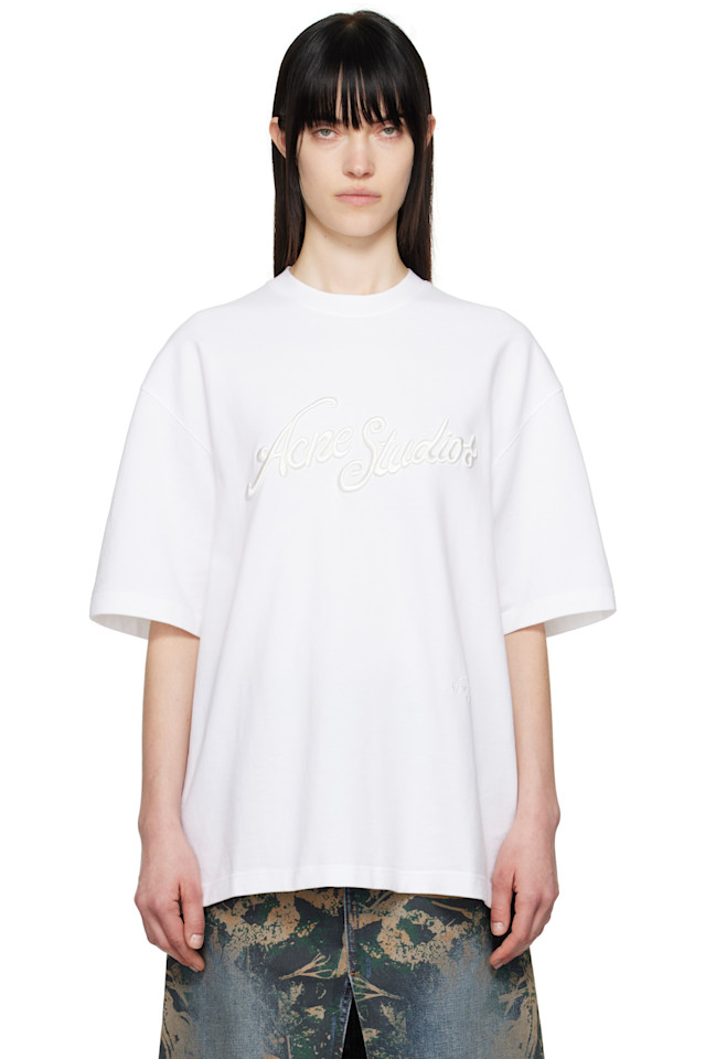 

Футболка с логотипом свободного кроя Acne Studios, белый