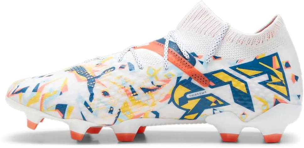 Футбольные бутсы PUMA для мужчин Future 7 Ultimate Creativity для твердого и искусственного покрытия - синие, белые, синий/оранжевый/белый/желтый — фото 3