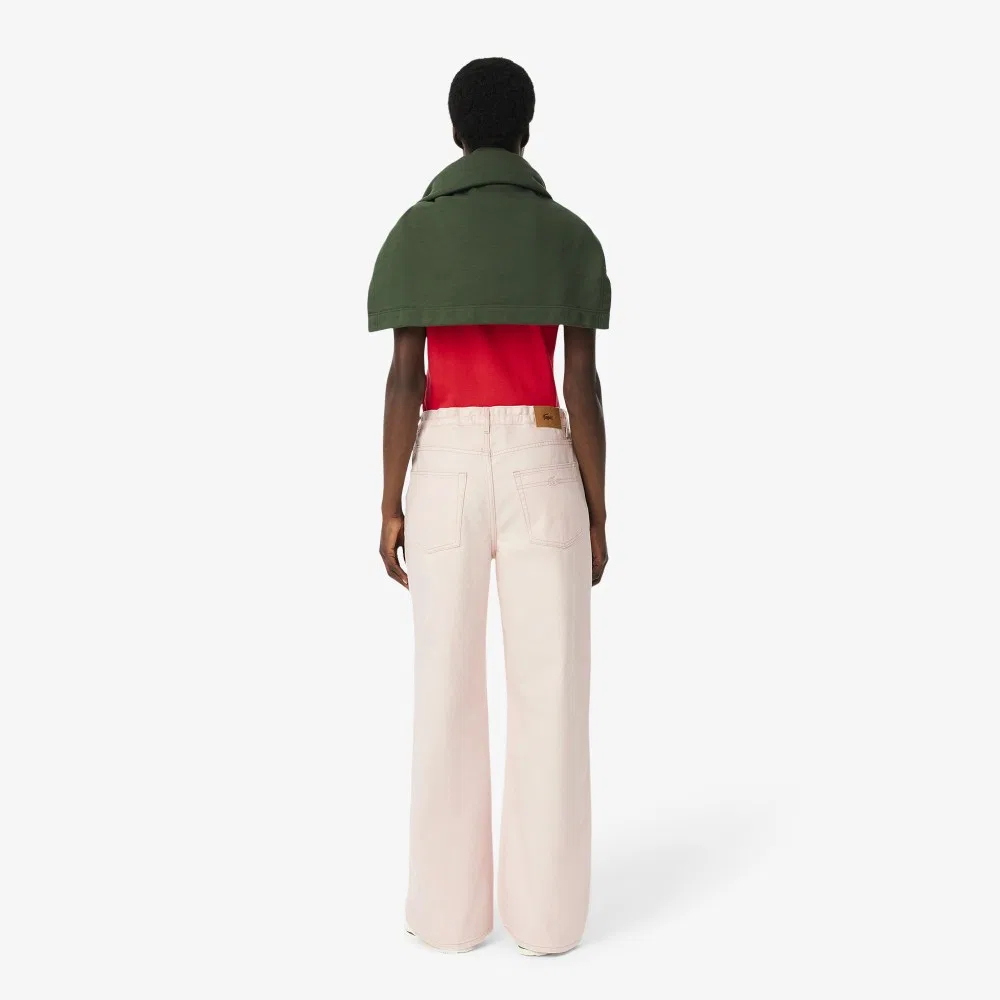 Джинсы Lacoste широкие цветные бледно-розовые — фото 3