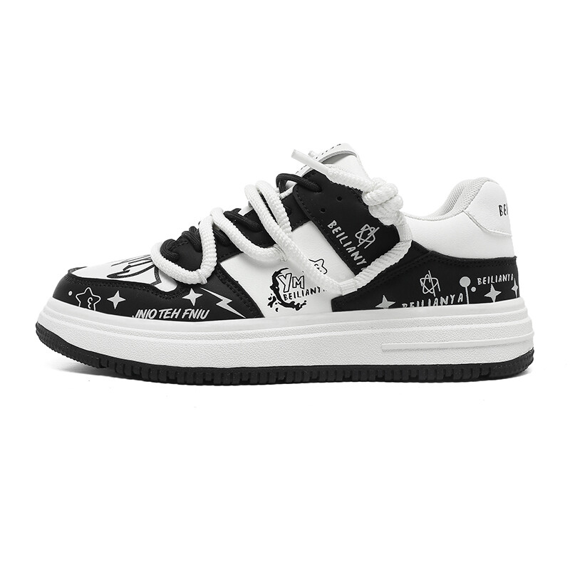 

Кеды, обувь для скейтборда унисекс с низким верхом Beilianya, цвет White and black are all over the print