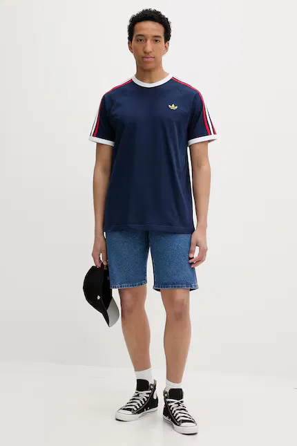 Футболка классическая модель T-shirt Adidas Originals, синий — фото 2