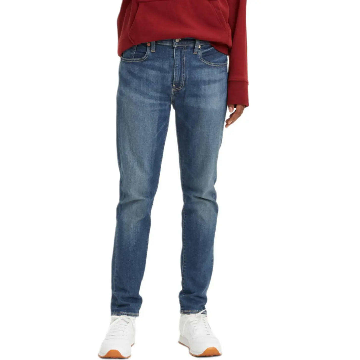 

Мужские джинсы, размер Medium, с эффектом потертости, умеренно зауженные Levis, medium washed