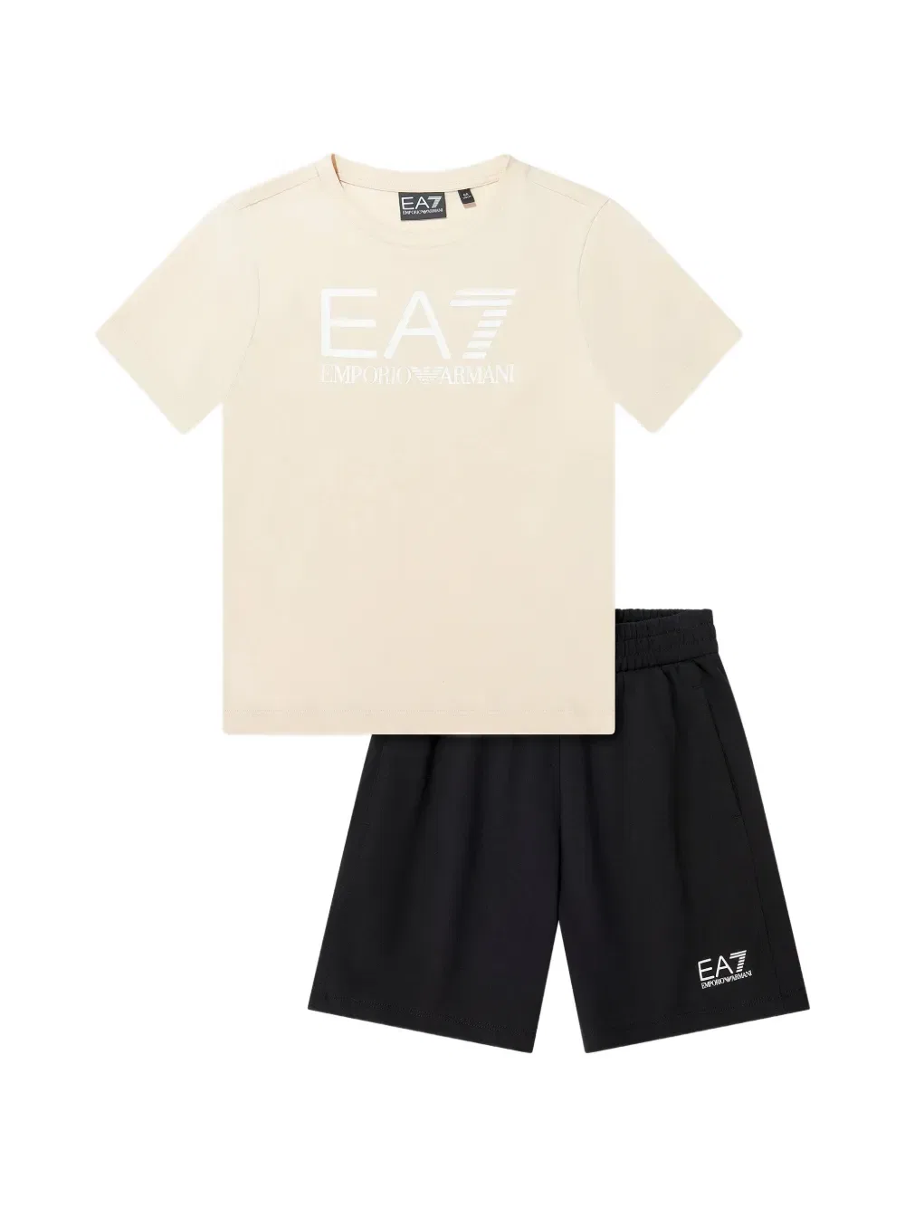 Комплект из шорт с коротким рукавом Emporio Armani Kids, нейтральный