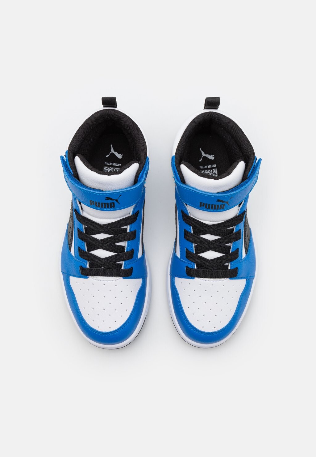 Высокие кеды Rebound V6 Mid Unisex Puma, цвет white/black/racing blue — фото 4