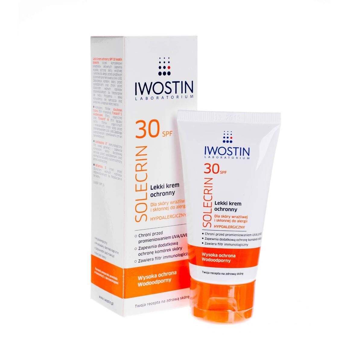 

Iwostin, Солекрин, легкий защитный крем для чувствительной и склонной к аллергии кожи, SPF30, 50 мл