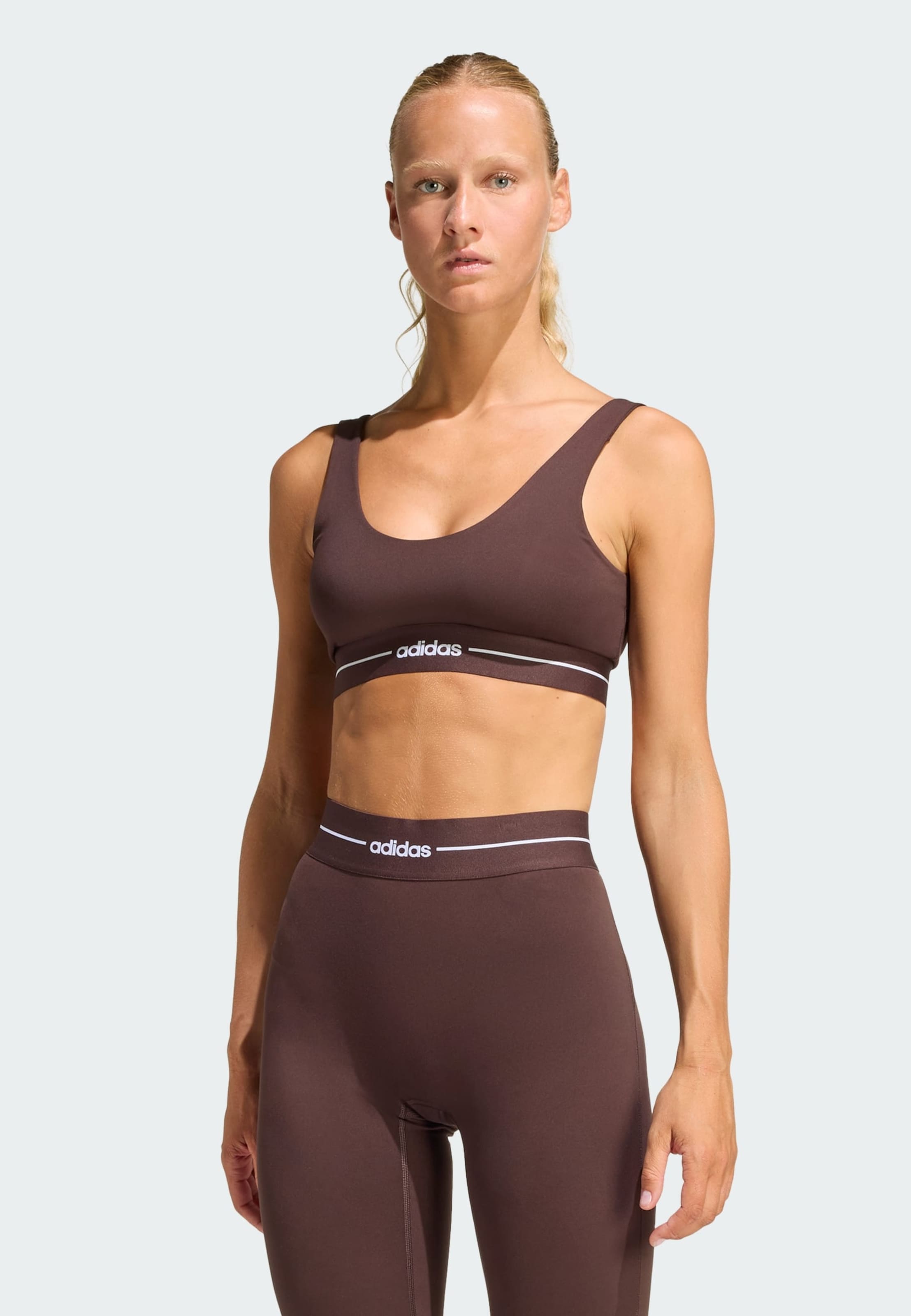 Adidas Performance Спортивный бюстгальтер-бралетт 'Hyperglam' в цвете Chocolate — фото 3