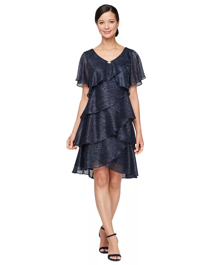 

Многослойное платье с переливающимся эффектом Shift Dress SL Fashions, синий