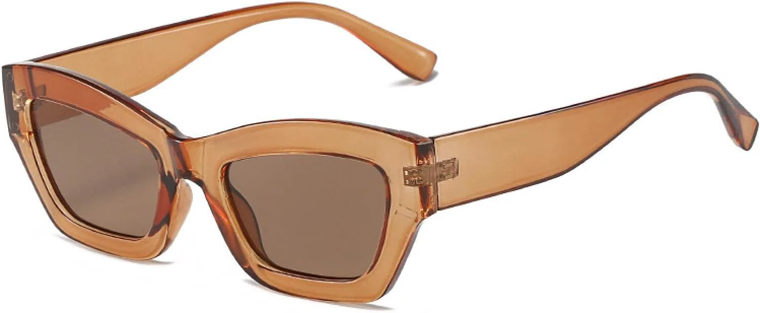 

Популярные модные солнцезащитные очки «кошачий глаз» желейного цвета для женщин, ретро, ​​голубые и розовые, трендовые квадратные солнцезащитные очки WNCKSQ, Tea Tea