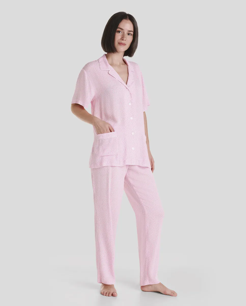 

Женская длинная пижама с коротким рукавом Lohe, цвет Rosa
