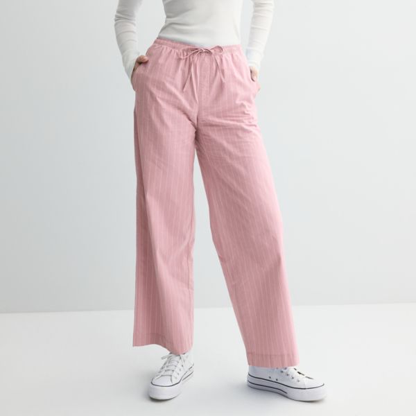 

Детские брюки с эластичным поясом средней посадки So, цвет pink white stripe