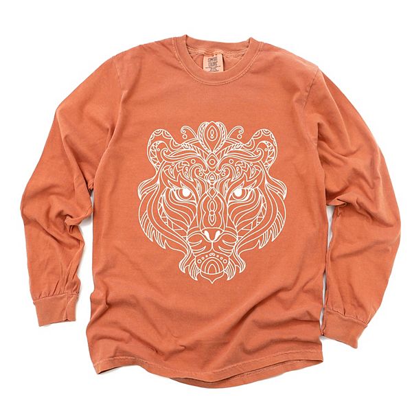 

Футболка с длинным рукавом Tiger face mandala, окрашенная в стиле garment dyed Simply Sage Market, Yam