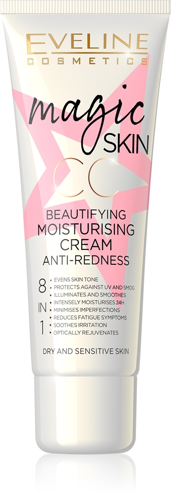 

Волшебный CC-крем, маскирующий покраснения кожи, с увлажняющим эффектом Eveline Cosmetics, „aštuoni viename“ 50 мл