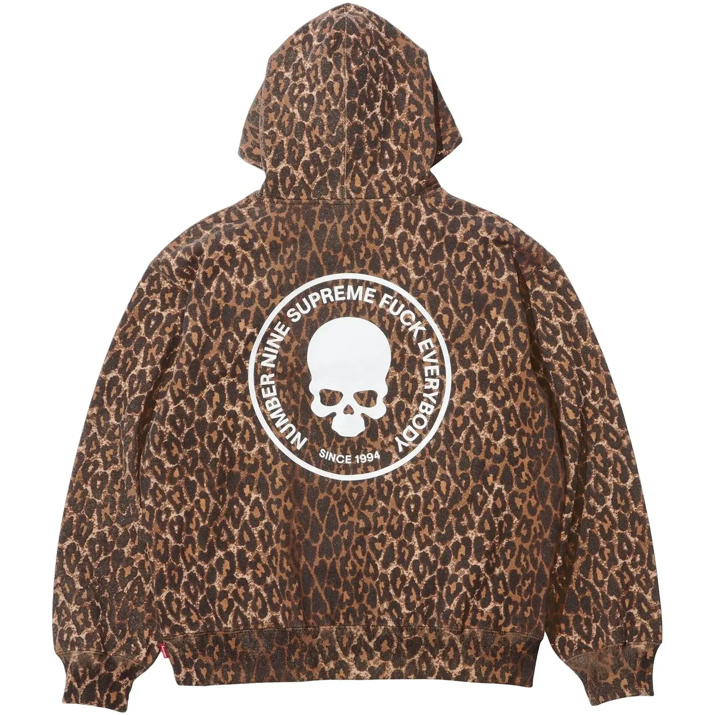 

X Толстовка с капюшоном NumberNine FW25 НЕДЕЛЯ 16 Унисекс Supreme, leopard print