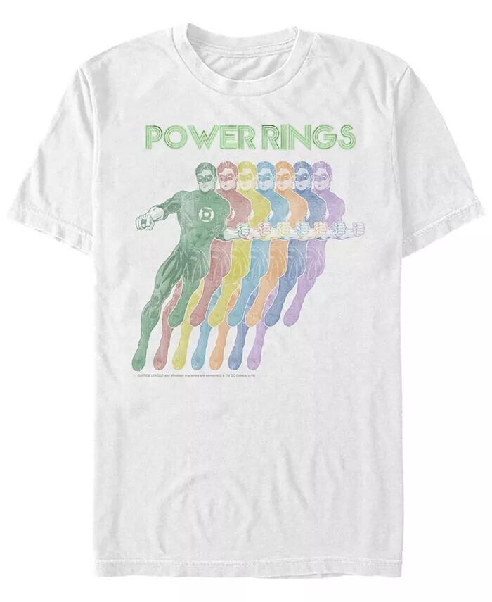 

Мужская футболка с короткими рукавами Dc Green Lantern Rainbow Power Rings Fifth Sun