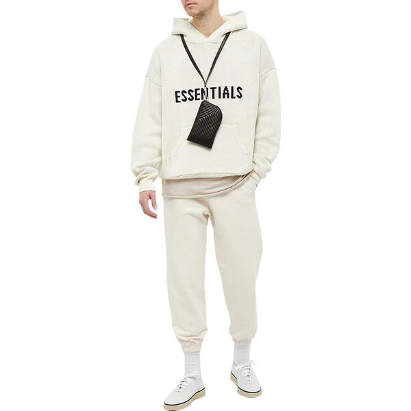 Толстовка fw21 knit logo hoodie 'buttercream' Fear Of God Essentials, бежевый — фото 3