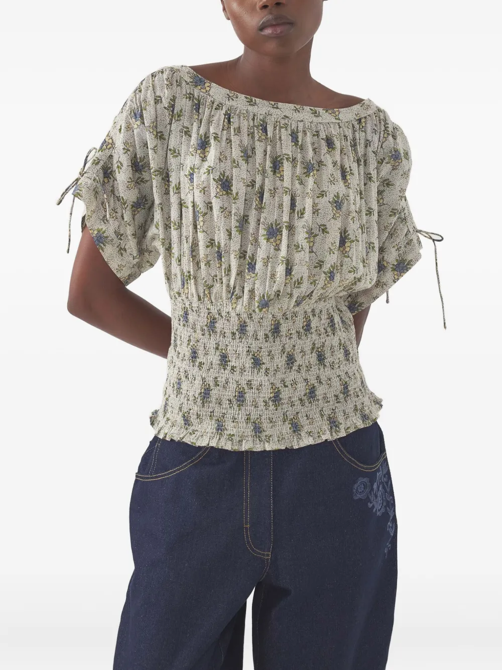 

Блузка с цветочным принтом Antik Batik, серый