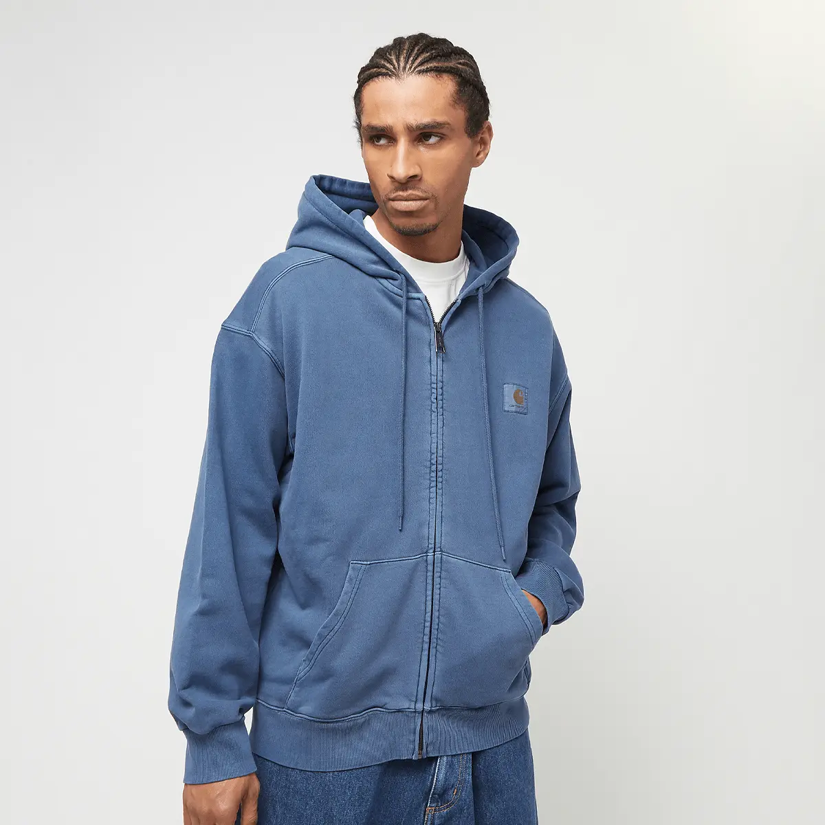 

Толстовка Carhartt WIP Hooded Nelson Jacket, синий/серебристый