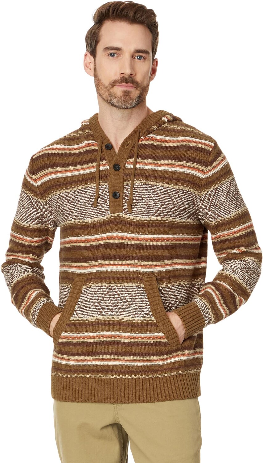 

Свитер Pendleton Highland Peak Cotton Hoody, цвет Khaki/Coral/Coffee Stripe