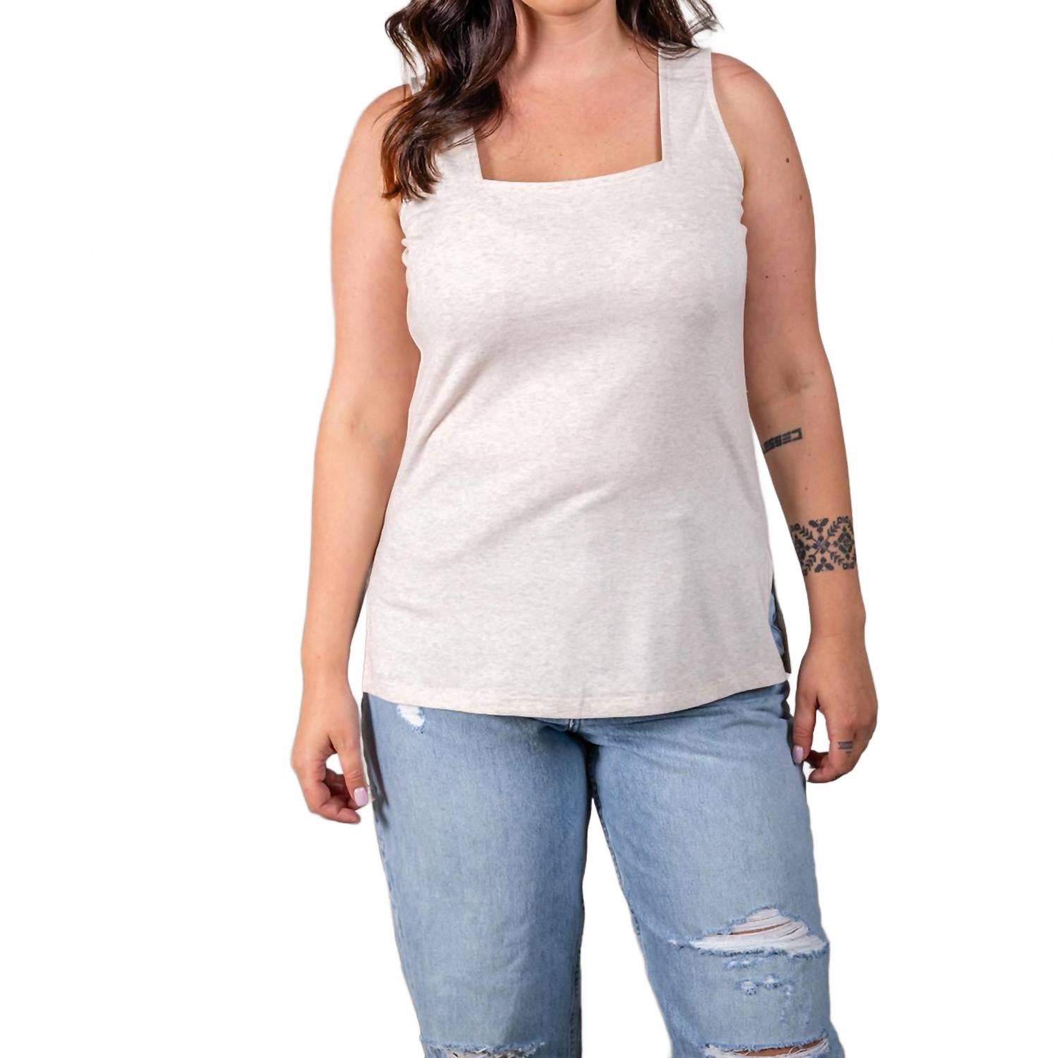 

PAPARAZZI Майка с квадратным вырезом, цвет овсяный