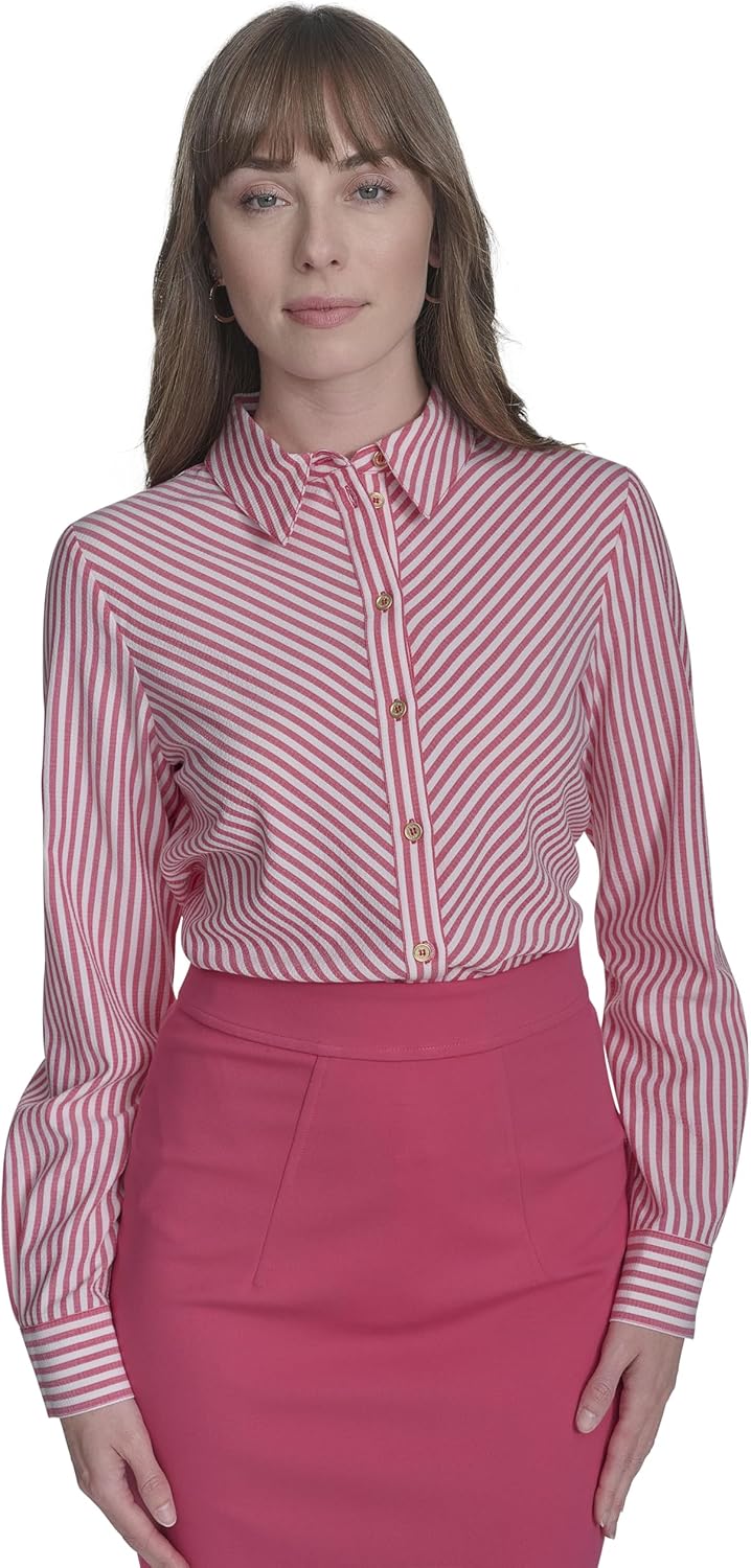 

Женская рубашка Tommy Hilfiger с длинным рукавом и воротником на пуговицах, Rosette/ Ivory