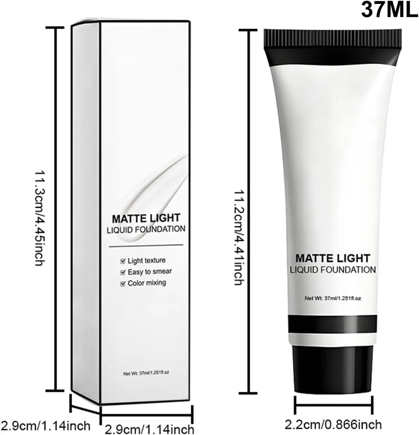 Тональное средство White Crown Makeup Mat Foundation, 37 мл, белый — фото 4