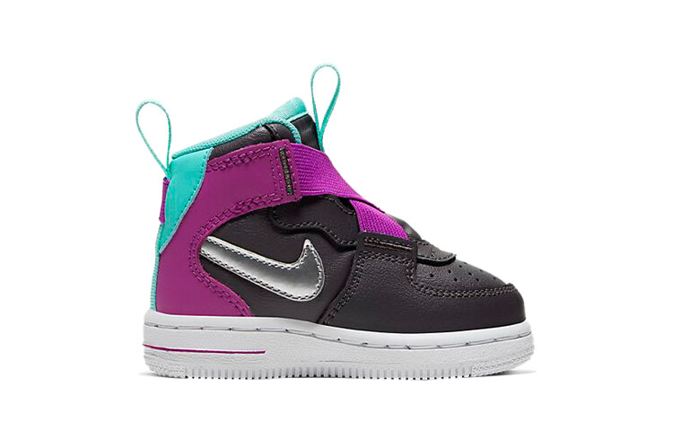 Кроссовки Nike Air Force 1 Toddler Shoes TD High-top Black/Purple — фото 2