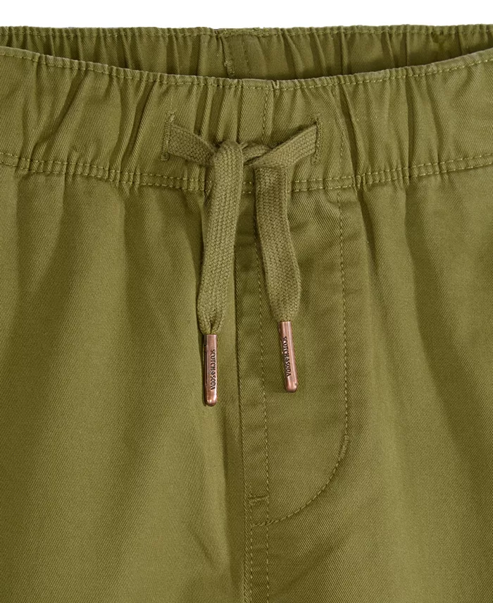 Брюки из эластичного хлопкового твила для мальчиков-подростков SCOTCH & SODA, зеленый — фото 3