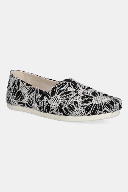 Оверсайз кеды с цветочным ажуром Toms, черный