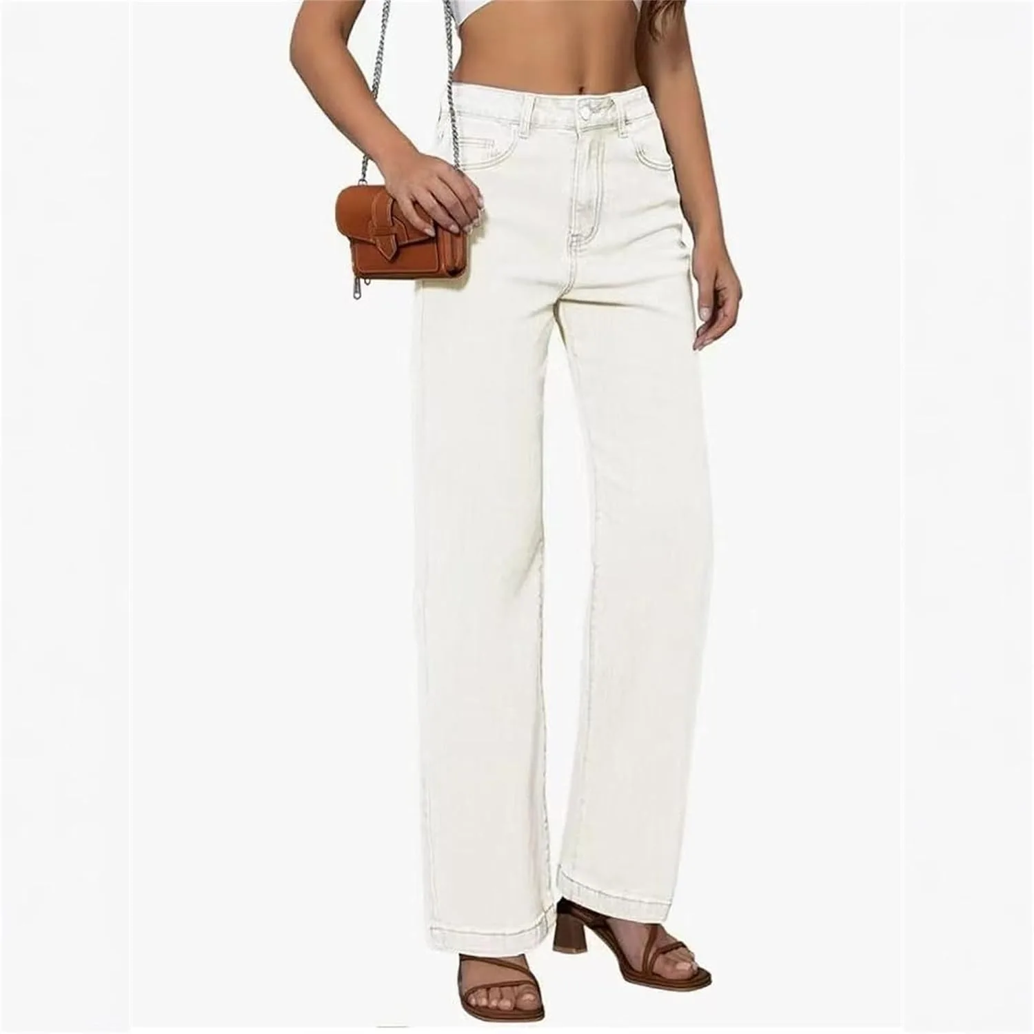 Прямые джинсы женские Mid Rise Loose Lightweight — фото 3