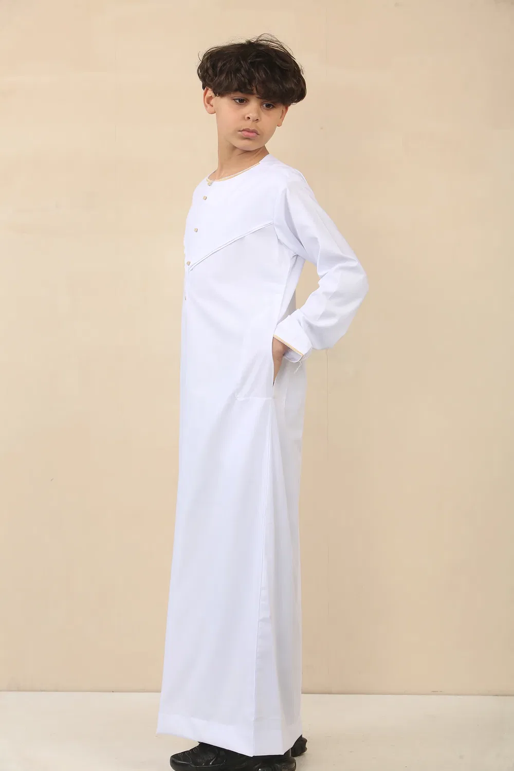 Arabic Thobes Детский белый халат Jubba в Омане для мальчиков из Саудовской Аравии в честь праздника Ид-Тобе — фото 3
