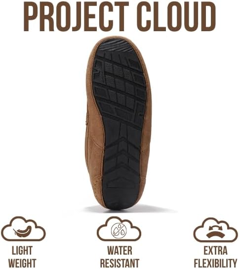 Мужские тапочки Project Cloud из 100 натуральной кожи с стелькой из пены с эффектом памяти - нескользящие и легкие тапочки для дома и улицы для мужчин (Oswin), Chestnut Suede — фото 4