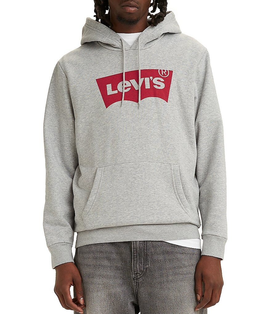 

Флисовая толстовка с длинными рукавами и рисунком «летучая мышь» Levi's, серый