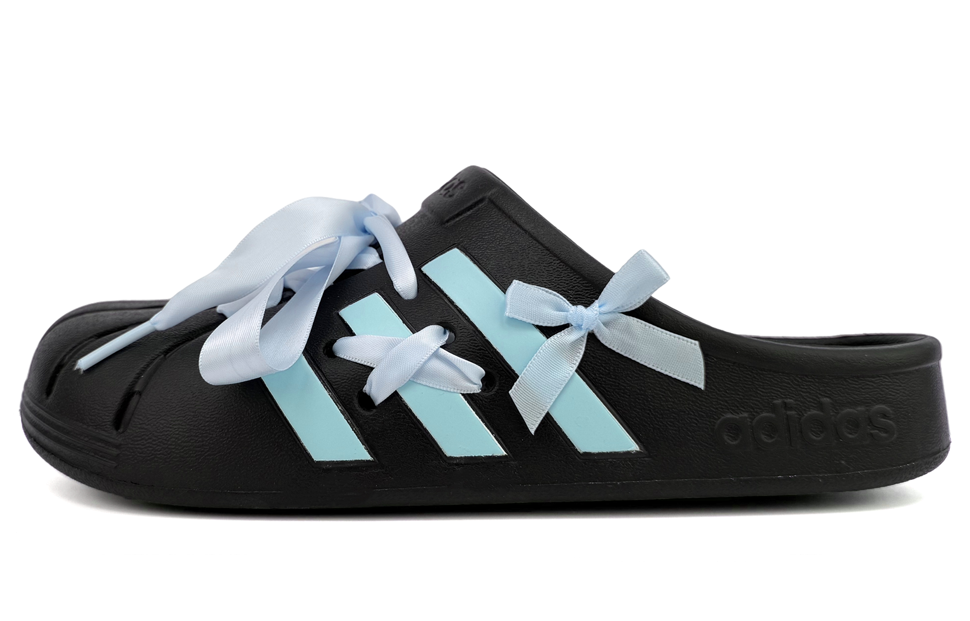 Adidas Сандалии ADILETTE CLOGS с закрытым носком, устойчивые к истиранию, цвет унисекс, черный, синий