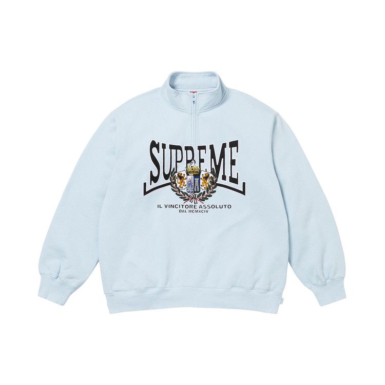 

Пуловер Supreme Crest Appliqué Half Zip Pullover, Light Blue