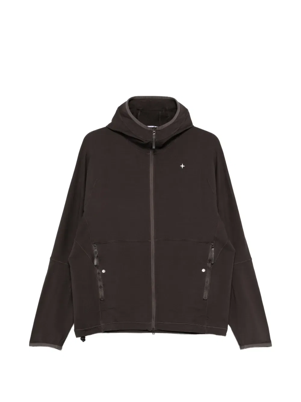 Толстовка с капюшоном на молнии Stone Island, серый