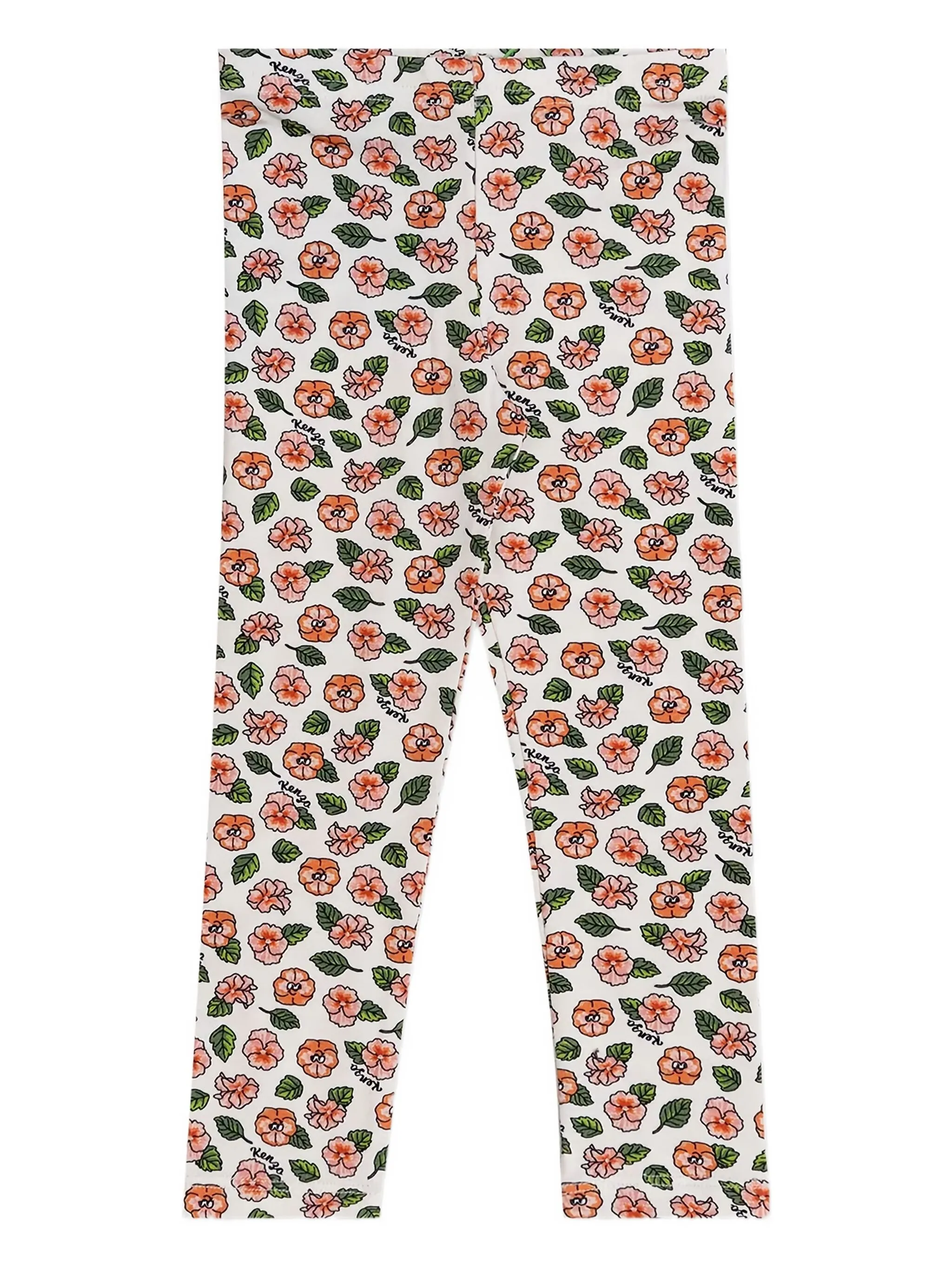 

Легинсы с цветочным принтом Kenzo Kids, белый