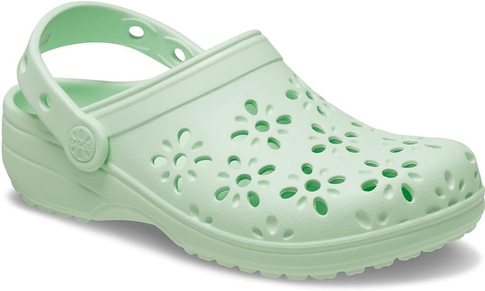 Детские кроксы Crocs с классическим цветочным дизайном, Jade Tint