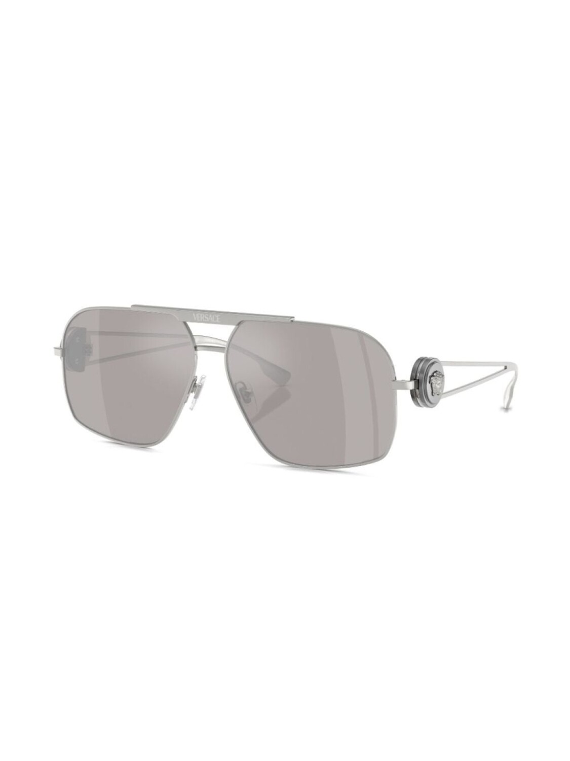 Солнцезащитные очки-пилоты с декором Medusa Versace Eyewear, серебристый — фото 2