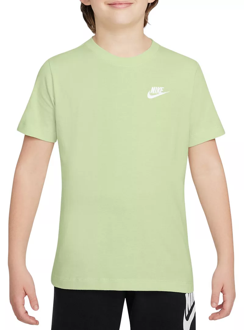 

Детская футболка Nike Sportswear с вышивкой Futura, цвет Lime Ice