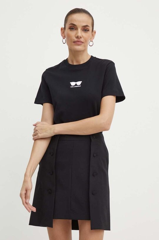

Хлопковая футболка Karl Lagerfeld, черный