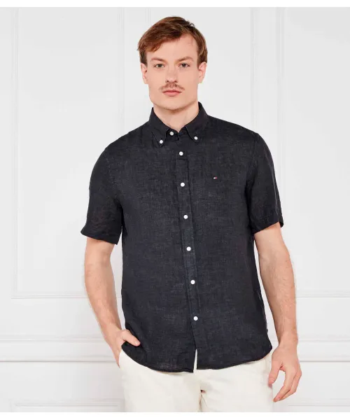 

Льняная рубашка Regular fit Tommy Hilfiger, черный