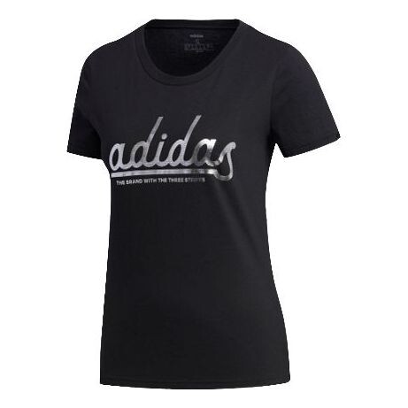 

Футболка alphabet logo printing cotton short sleeve black Adidas, черный