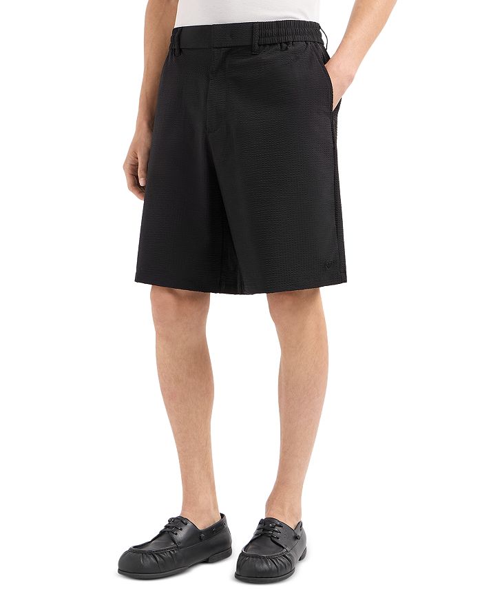 

Технические бермуды Regular Fit из смесового нейлона в технике "пике" Emporio Armani, черный
