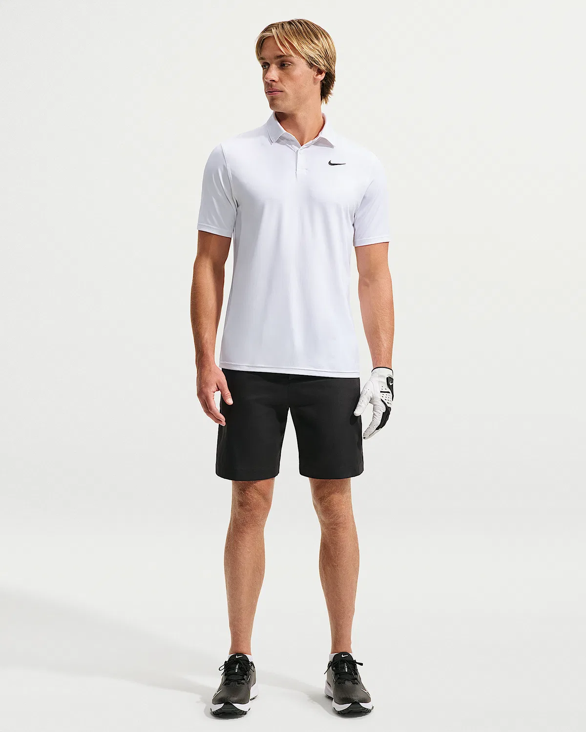 Мужское поло Nike Velocity Dri-FIT Chest Logo Golf, White/Black — фото 4
